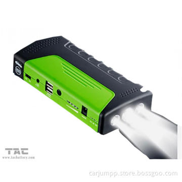Green Portable Car Jump Starter with 3 Multifunction LED light torch / SOS / strobe